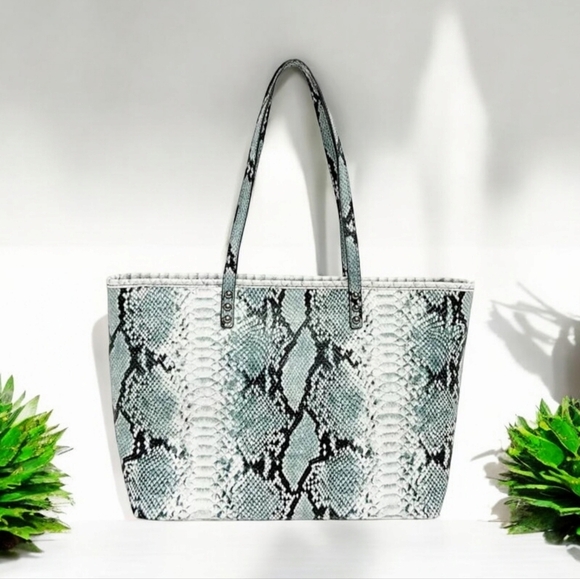 NWT Badgley Mischka Tote with Snake Print - Picture 4 of 11